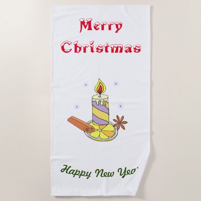 Frohe Weihnachten - Frohes Neues Jahr Strandtuch (Vorderseite)
