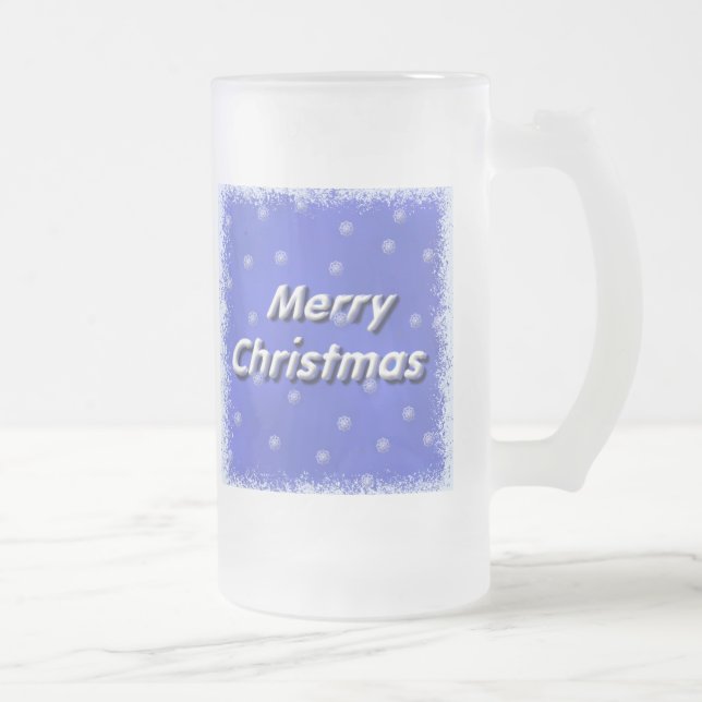 Frohe Weihnachten Frost Mattglas Bierglas (Rechts)