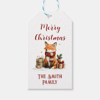 Frohe Weihnachten Fuchs mit Geschenken Benutzerdef Geschenkanhänger