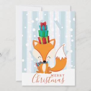 Frohe Weihnachten Fuchs präsentiert Woodland Carto
