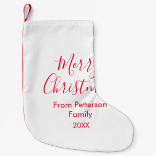 Frohe Weihnachten fügen Familienname Jahr einfach Kleiner Weihnachtsstrumpf