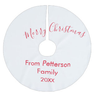 Frohe Weihnachten fügen Familienname Jahr einfach Polyester Weihnachtsbaumdecke