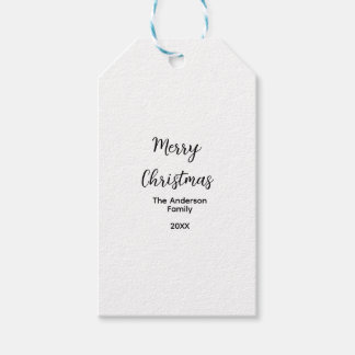Frohe Weihnachten fügen Familienname Jahr Text cus Geschenkanhänger