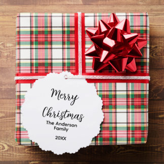 Frohe Weihnachten fügen Familienname Jahr Text cus Ornament Karte