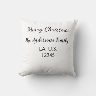 Frohe Weihnachten fügen Sie Familiennamen Namen Te Kissen