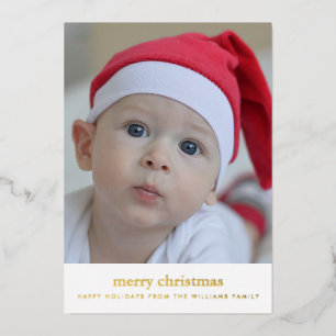 FROHE WEIHNACHTEN Fügen Sie Ihr Familienfoto hinzu Folien Feiertagskarte