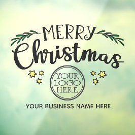 Frohe Weihnachten fügen Sie Ihr Logo und Ihren Fir Fensteraufkleber