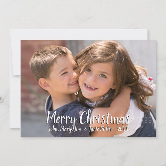 Frohe Weihnachten Full Foto Card (Vorderseite)