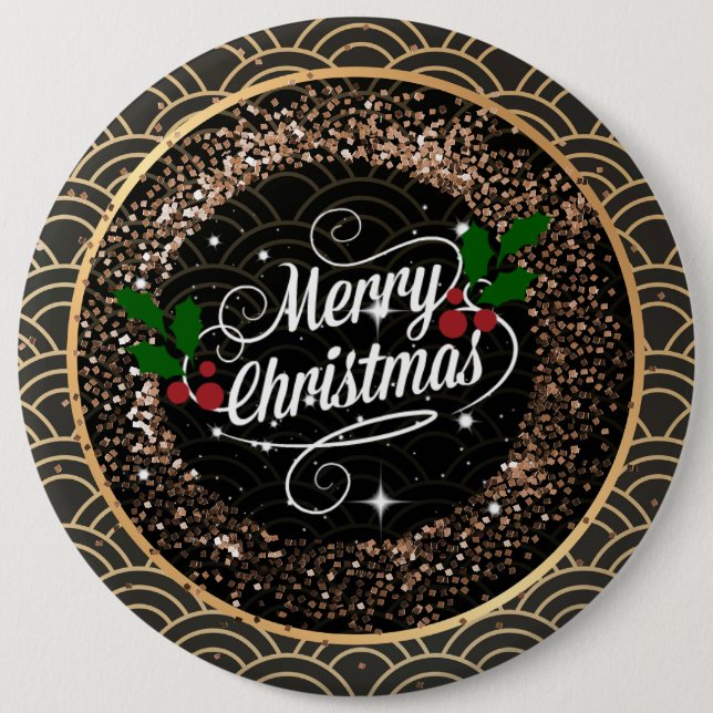 Frohe Weihnachten, Funkeln und Glitzer, Button (Vorderseite)