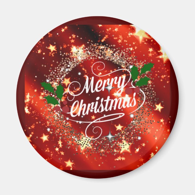 Frohe Weihnachten, Funkeln und Glitzer Magnet (Vorne)