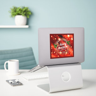 Frohe Weihnachten funkeln und leuchten Aufkleber