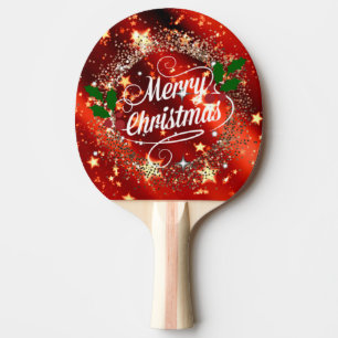 Frohe Weihnachten funkeln und leuchten Tischtennis Schläger