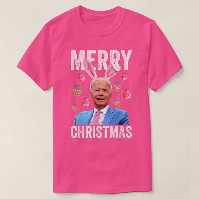 Frohe Weihnachten Funny Biden Verwirrung für Eas T-Shirt (Design vorne)