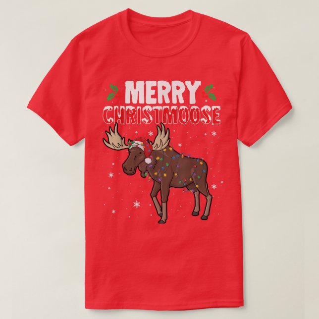 Frohe Weihnachten Funny Christmas Elche Weihnachte T-Shirt (Design vorne)