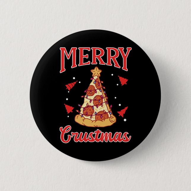 Frohe Weihnachten Funny Christmas Tree Lights Sant Button (Vorderseite)