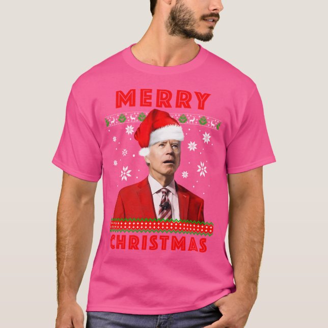 Frohe Weihnachten Funny Joe Biden T-Shirt (Vorderseite)