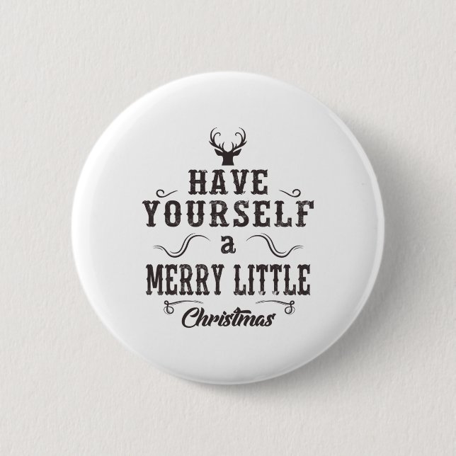 Frohe Weihnachten Funny Matching Familie Weihnacht Button (Vorderseite)