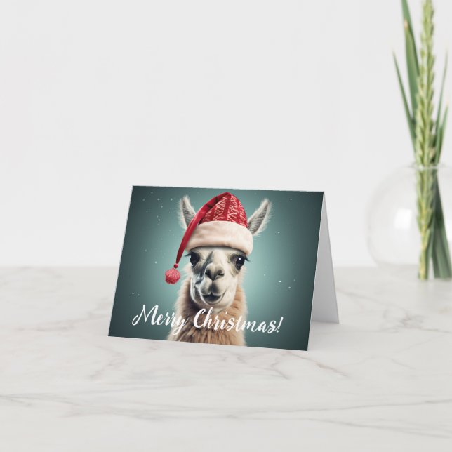 Frohe Weihnachten Funny Niedlich Lllama Alpaca Wei (Vorderseite)