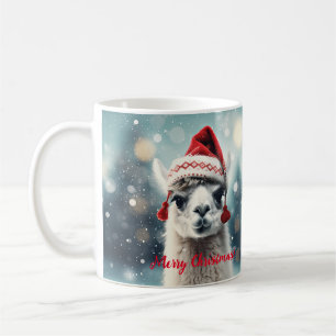 Frohe Weihnachten Funny Niedlich Lllama Alpaca Wei Kaffeetasse