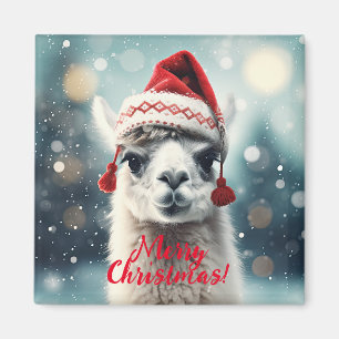 Frohe Weihnachten Funny Niedlich Lllama Alpaca Wei Magnet