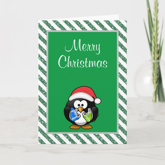 Frohe Weihnachten Funny Pinguin Weihnachtskarte Karte (Vorderseite)
