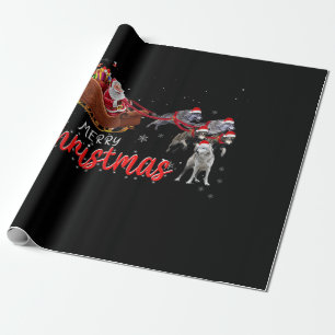 Frohe Weihnachten Funny Santa Riding Wolf Geschenkpapier