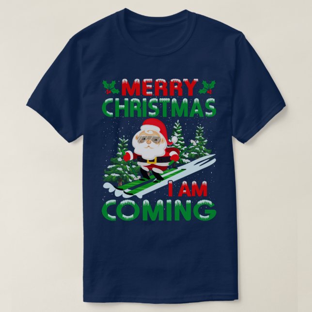Frohe Weihnachten Funny Santa T-Shirt (Design vorne)