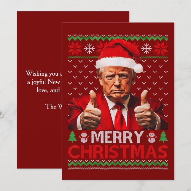 Frohe Weihnachten Funny Trump Weihnachtsmannmütze  (Vorne/Hinten)