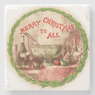 Frohe Weihnachten für alle Kranz und Ernährung Steinuntersetzer