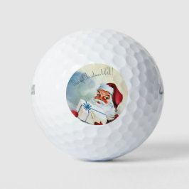 Frohe Weihnachten für alle (Retro Santa Claus) Golfball