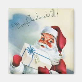 Frohe Weihnachten für alle (Retro Santa Claus) Magnet