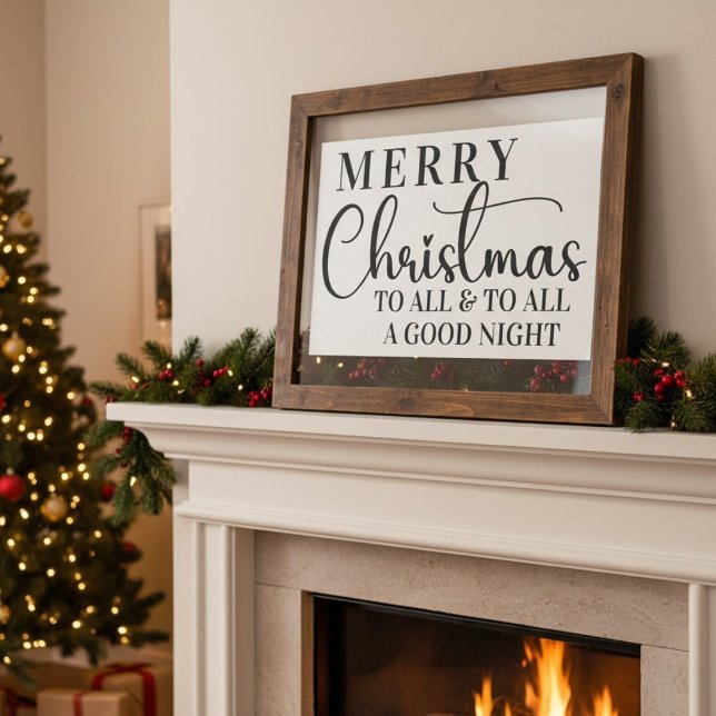 Frohe Weihnachten für alle und für alle eine gute  Poster (Merry Christmas To All & To All A Good Night Poster)