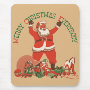 Frohe Weihnachten für alle! Vintager Weihnachtsman Mousepad