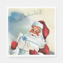 Frohe Weihnachten für alle (Vintager Weihnachtsman Serviette