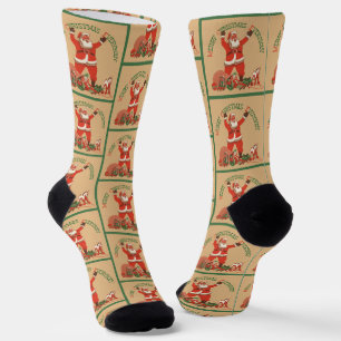 Frohe Weihnachten für alle! Vintager Weihnachtsman Socken