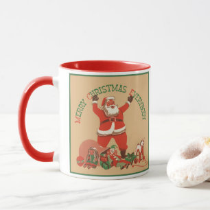 Frohe Weihnachten für alle! Vintager Weihnachtsman Tasse