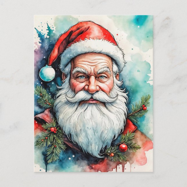 Frohe Weihnachten für alle, vom Weihnachtsmann Postkarte (Vorderseite)