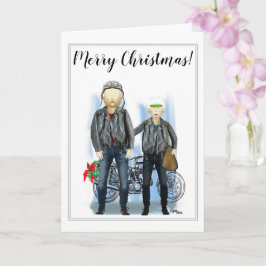 Frohe Weihnachten für Biker Couple Karte