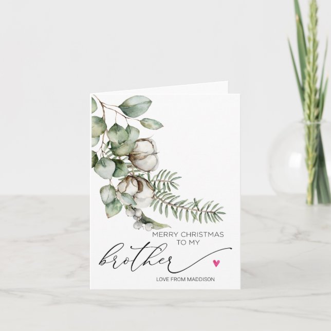 Frohe Weihnachten für Bruder von Sister Card Karte (Vorderseite)