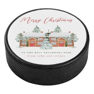 Frohe Weihnachten für die besten Nachbarn Eishockey Puck