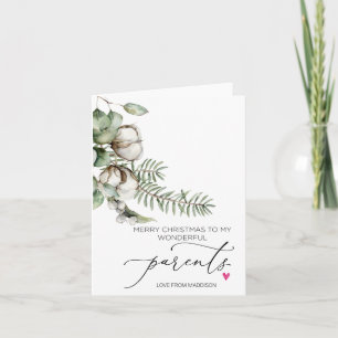 Frohe Weihnachten für Eltern aus der Tochter Karte