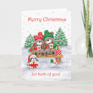 Frohe Weihnachten für euch beide, Bärenpaar Karte