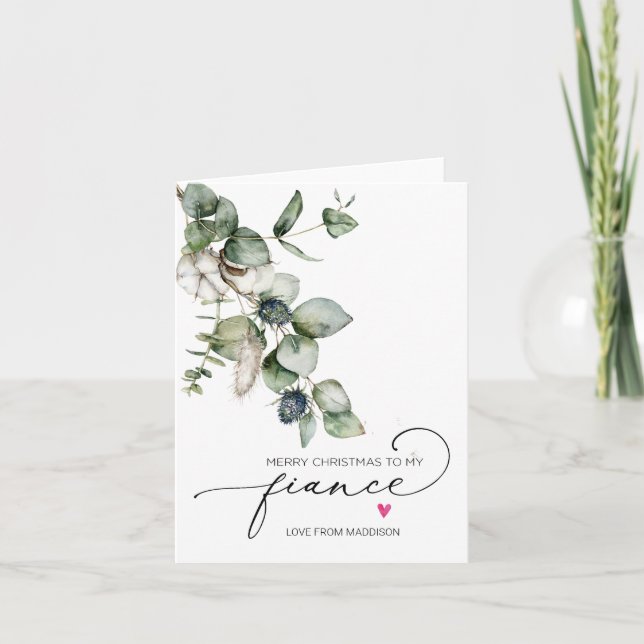 Frohe Weihnachten für Fiancé von Girlfriend Card Karte (Vorderseite)