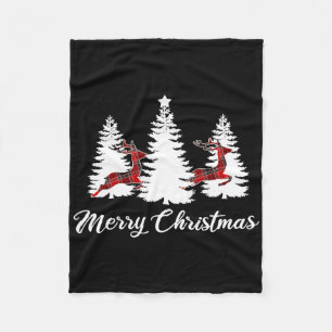Frohe Weihnachten für Frauen Büffel Kariert Rentie Fleecedecke