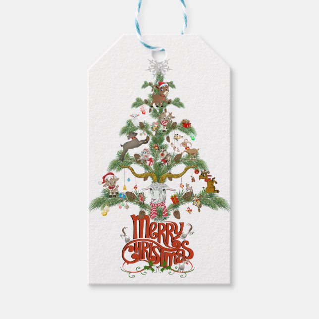 Frohe Weihnachten für GOAT LOVERS Weihnachtsbaum Geschenkanhänger (Vorderseite)