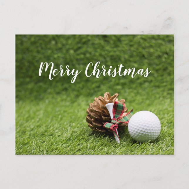 Frohe Weihnachten für Golfer mit Golf Card Postkarte (Vorderseite)