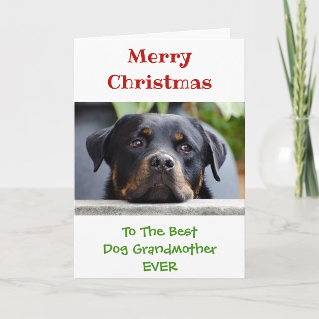 Frohe Weihnachten für Großmutter vom Hund (Vorderseite)