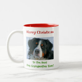 Frohe Weihnachten für Großmutter vom Hund Zweifarbige Tasse
