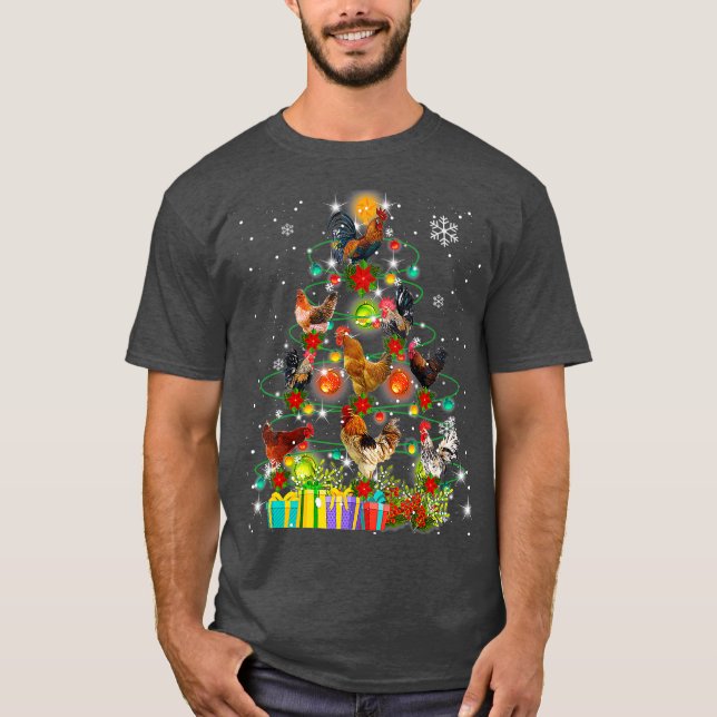Frohe Weihnachten für Hühnerbaum Ugly Weihnachtsma T-Shirt (Vorderseite)