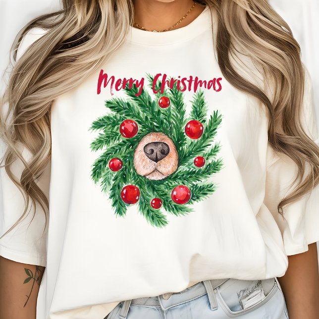 Frohe Weihnachten für Hunde Mama Moderne Mutter Ni T-Shirt (Merry Christmas for Dog Mom)